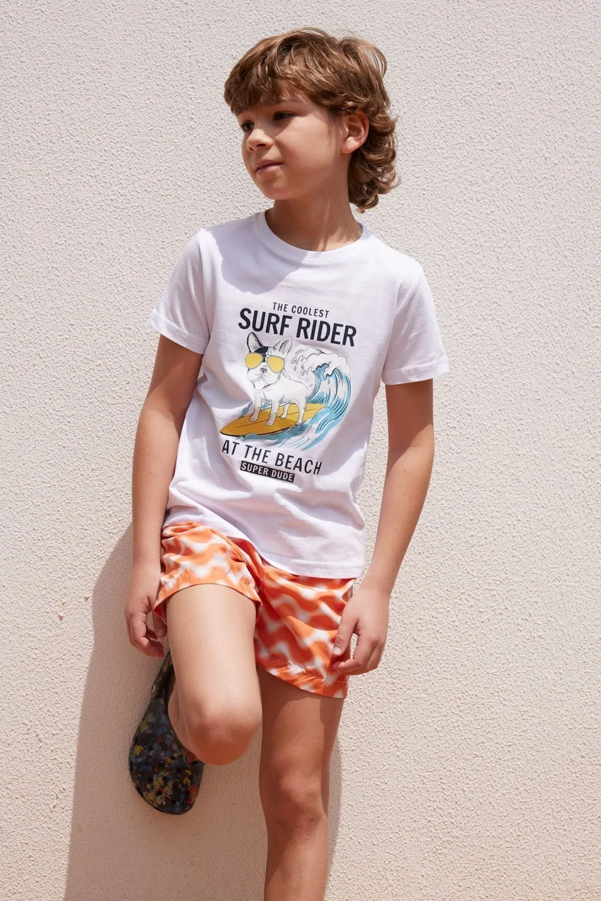100 %Cotton Bicycle Collar Children T -shirt