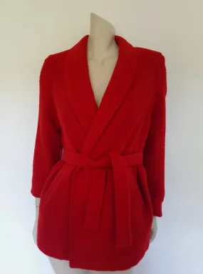 1970s Red Jacket With Tie by Sportscraft - S