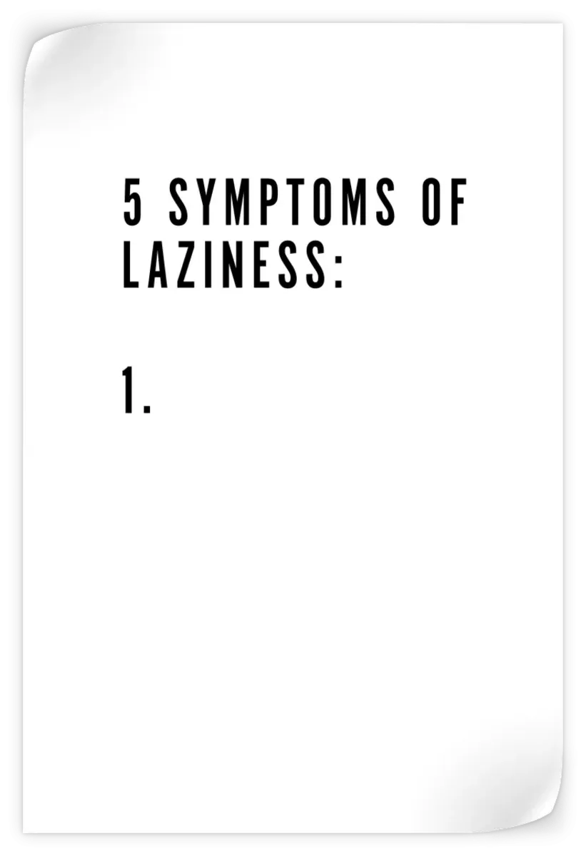 5 Symptoms Laziness Wall Art