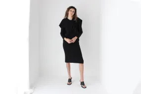 80s Pure Wool Knit Multi-Way Convertible Tie Sweater Dress