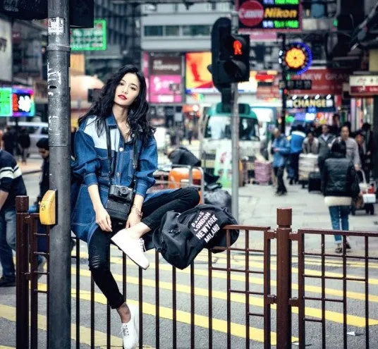 8GIRLS DESIGN OVERSIZED DENIM SHIRT DRESS