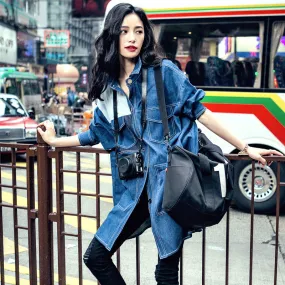 8GIRLS DESIGN OVERSIZED DENIM SHIRT DRESS