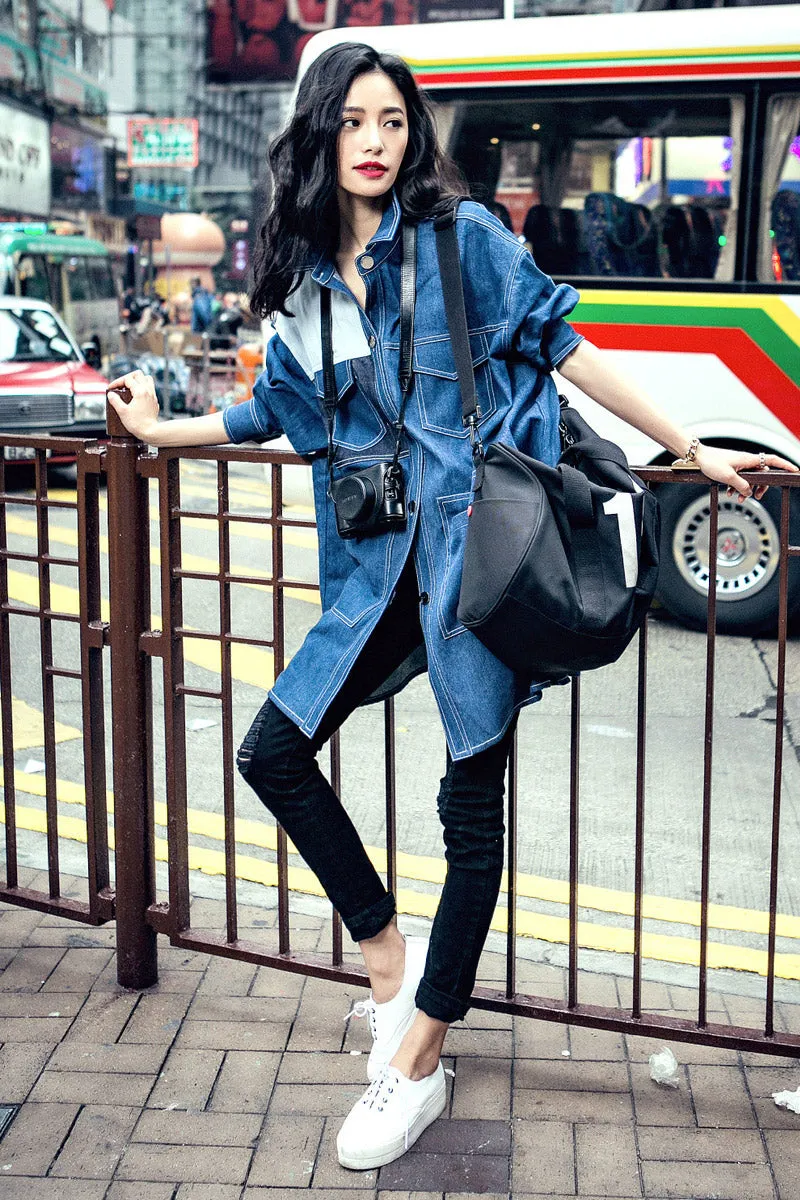 8GIRLS DESIGN OVERSIZED DENIM SHIRT DRESS