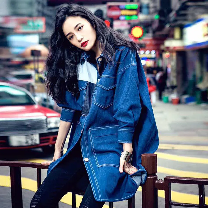 8GIRLS DESIGN OVERSIZED DENIM SHIRT DRESS