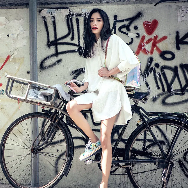 8GIRLS DESIGN OVERSIZED SHIRT DRESS