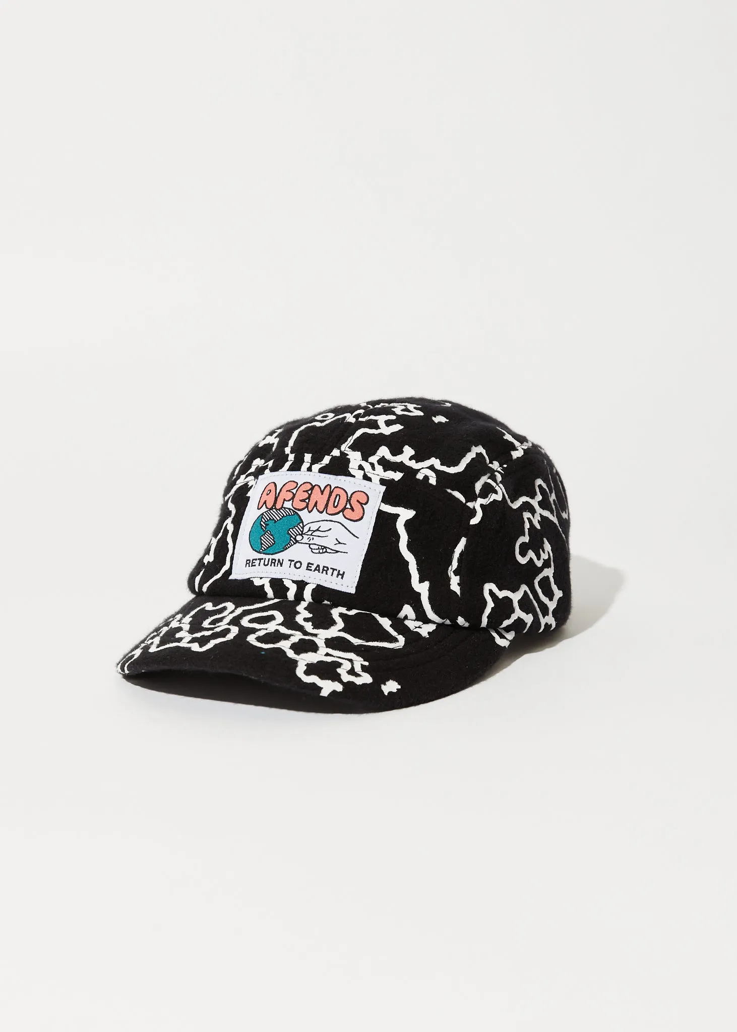 AFENDS Unisex Script - 5 Panel Cap - Black Camo