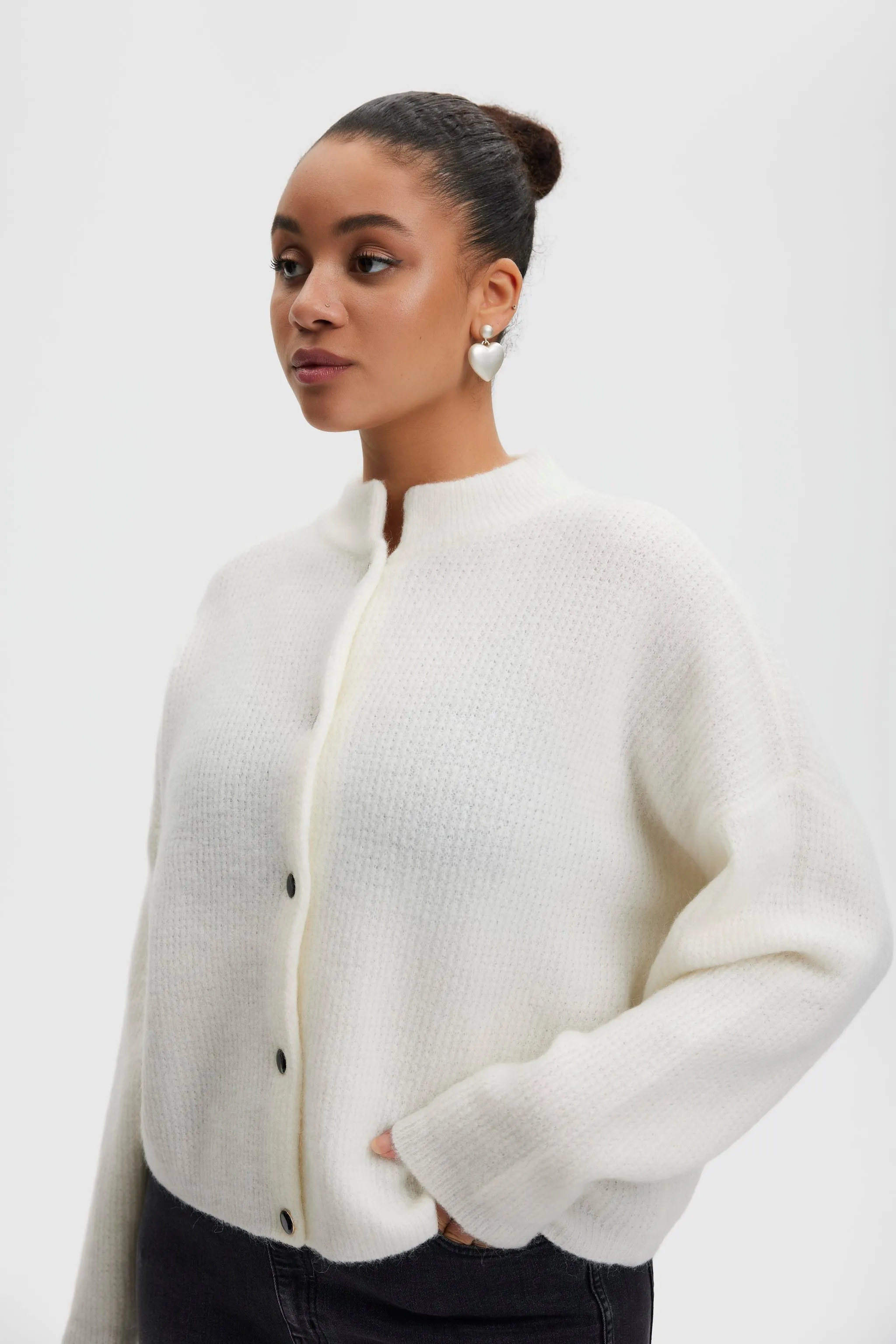 AlphaGZ Short Cardigan - Ivory