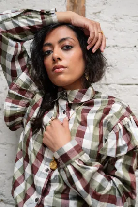 Anūrmi Shirt: Khaki Check