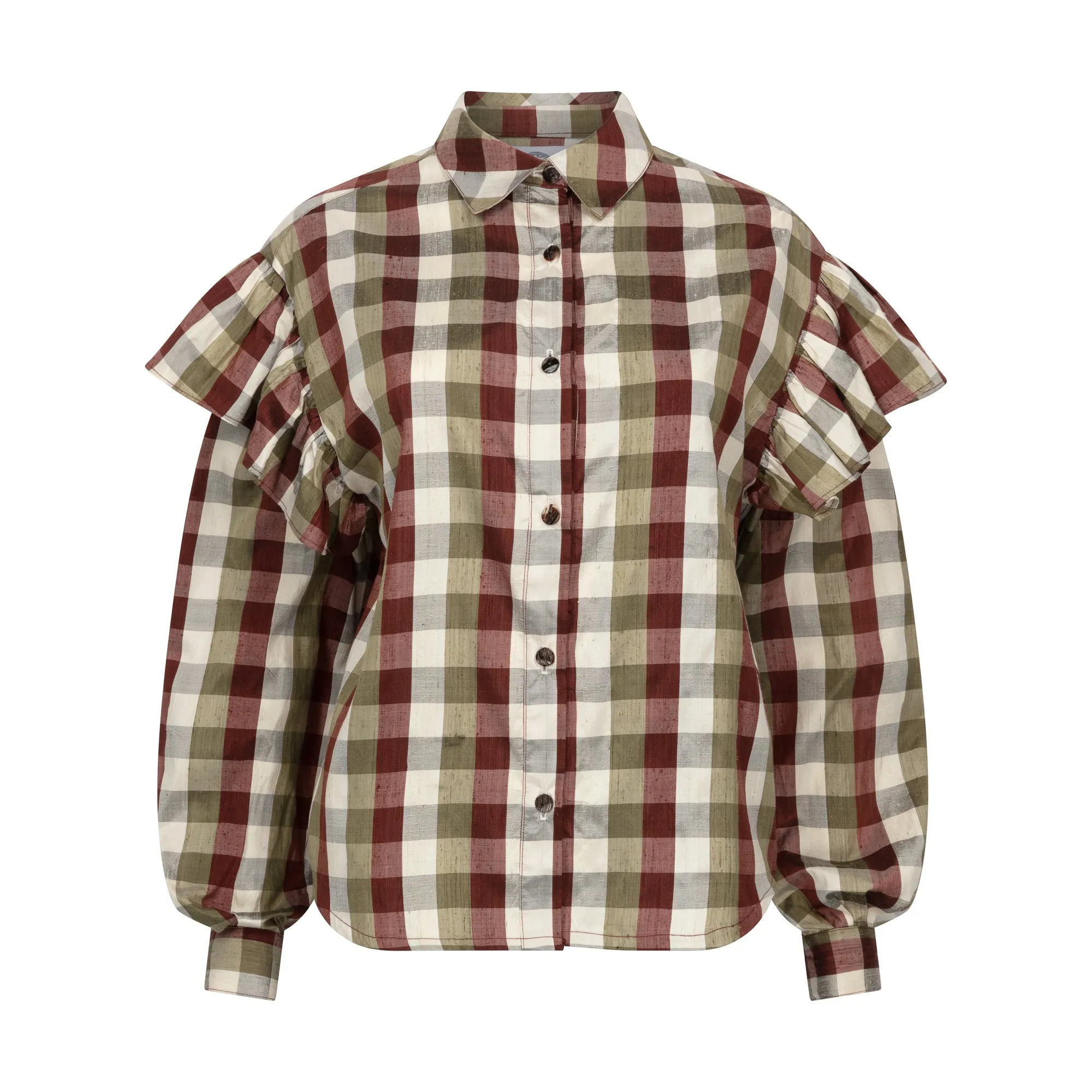 Anūrmi Shirt: Khaki Check