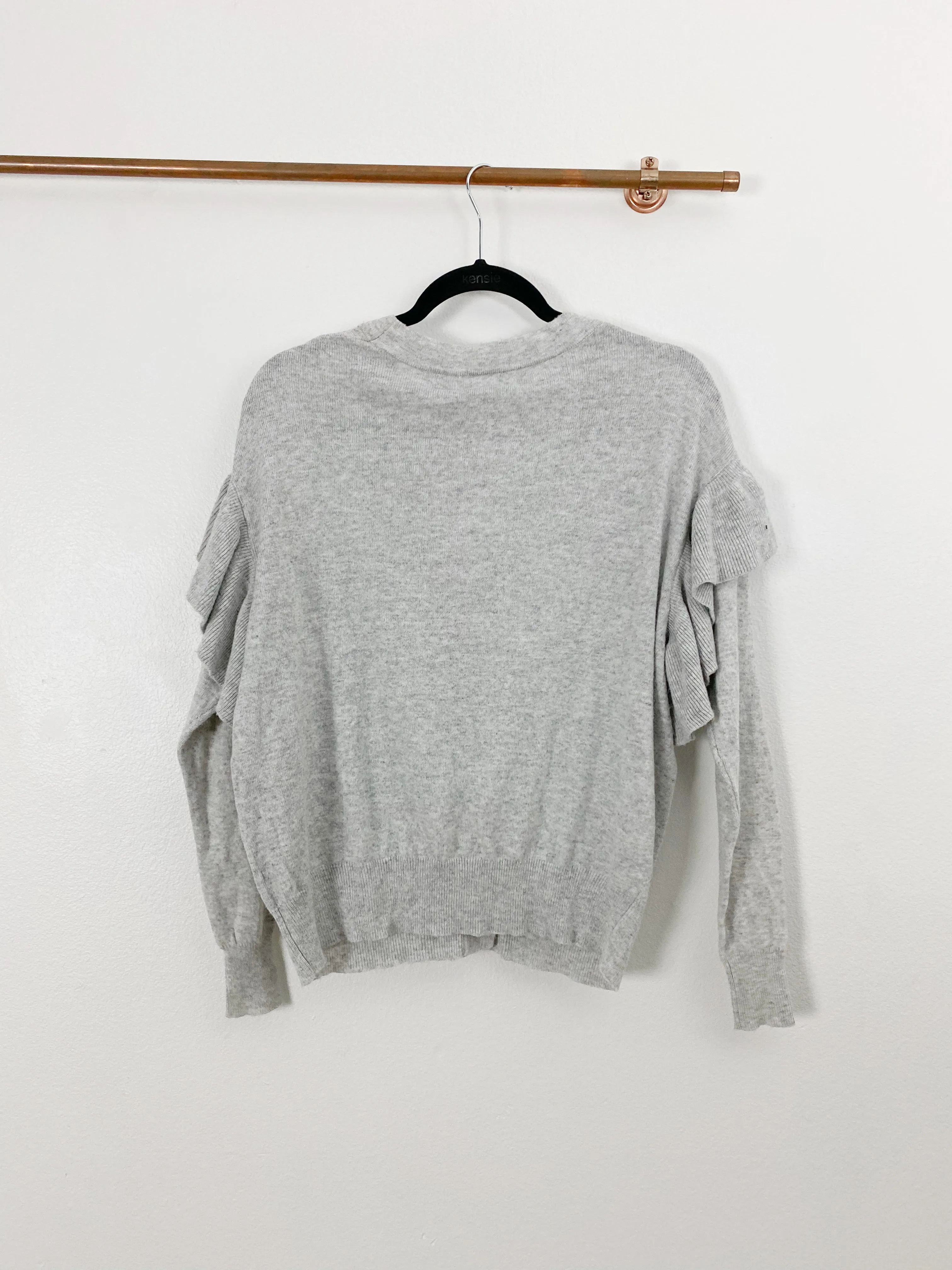 Anthropologie Line   Dot Ruffle Cardigan NWT Small