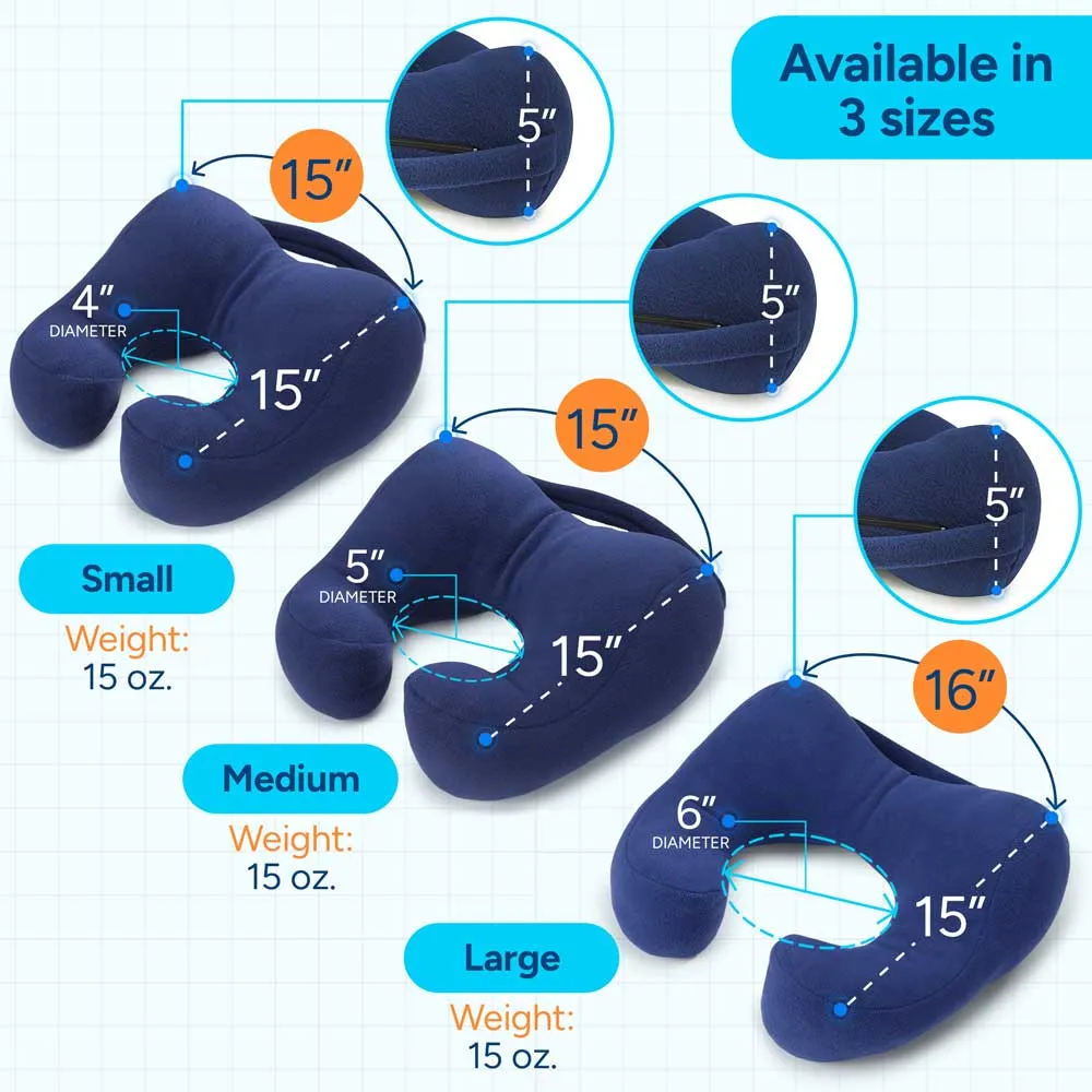 Award-winning Travel Neck Pillow, Perfect Neck Support in a Car,  Medium, Blue