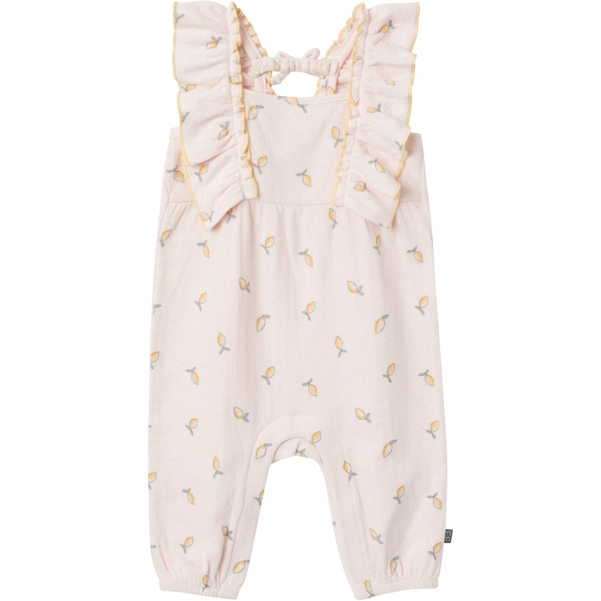 Baby Girls Rose Lemons Ruffles Long Leg Romper