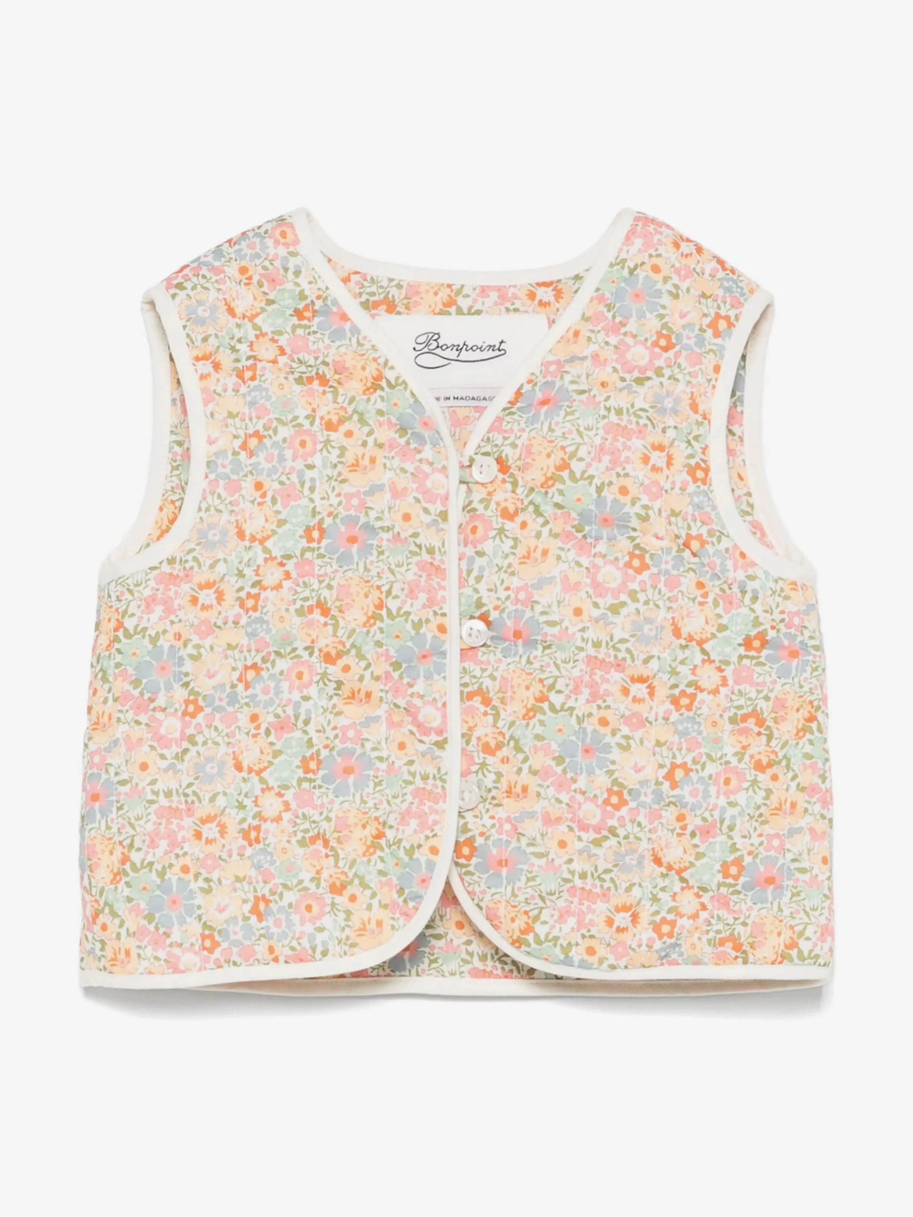 BabyGirls Floral Elicina Gilet in Pink