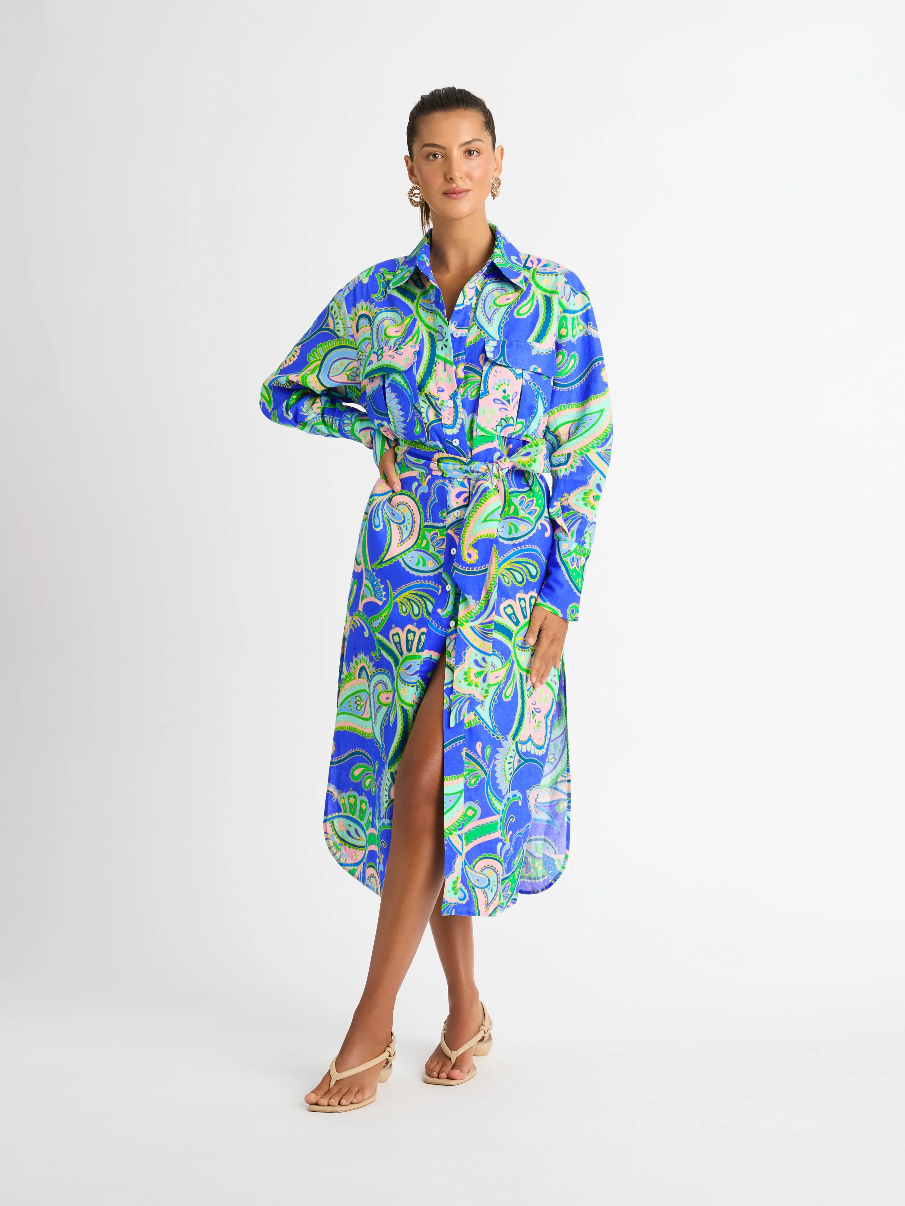 BALEARIC SEA LINEN SHIRT DRESS