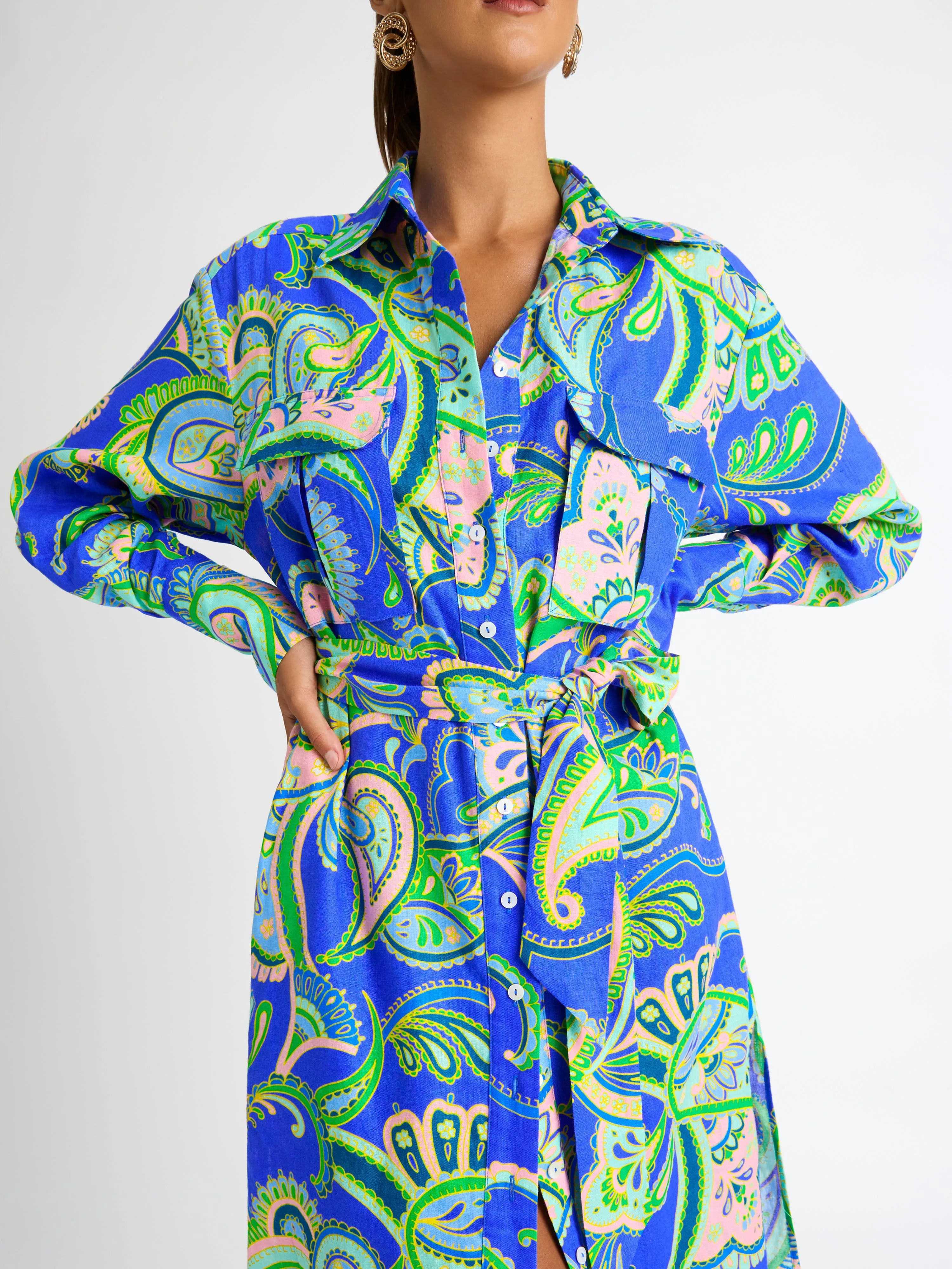 BALEARIC SEA LINEN SHIRT DRESS
