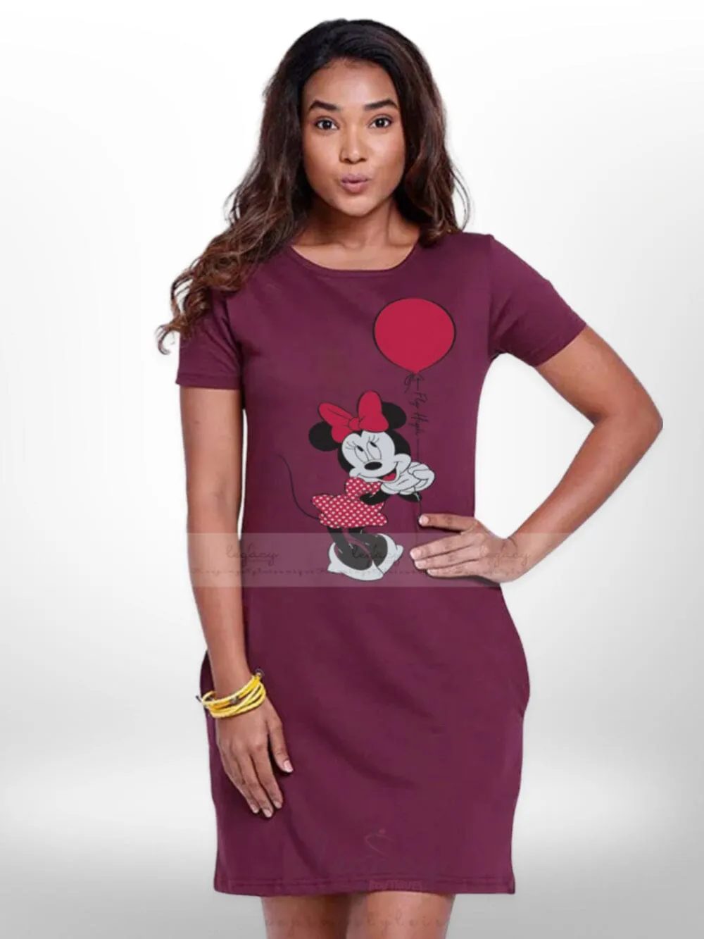 Balloon Printed  Long T-shirt For Women's
