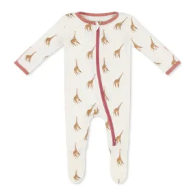 bamboo little - GIRAFFE ZIPPERED FOOTIE 3-6 months