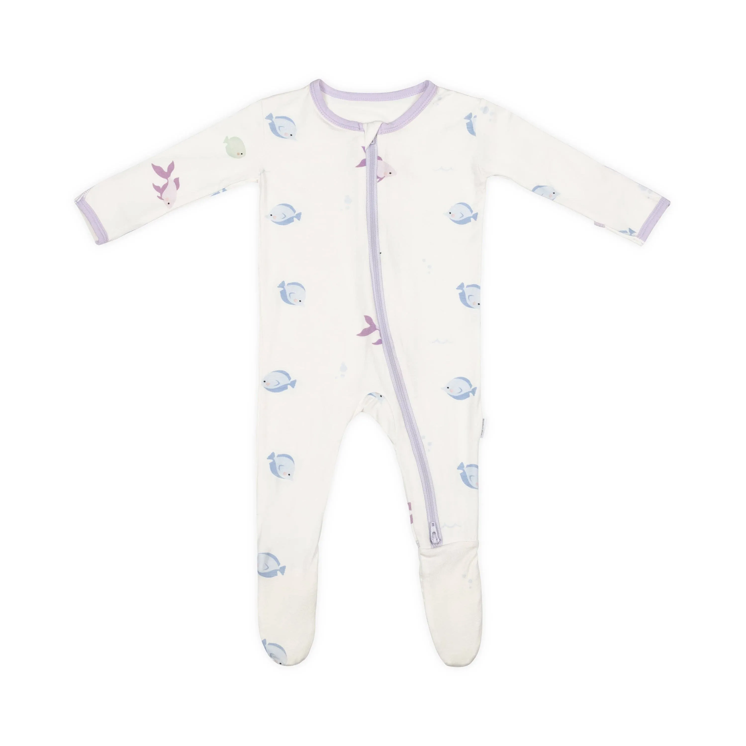 bamboo little - LAVENDER FISH ZIPPERED FOOTIE 18-24 months