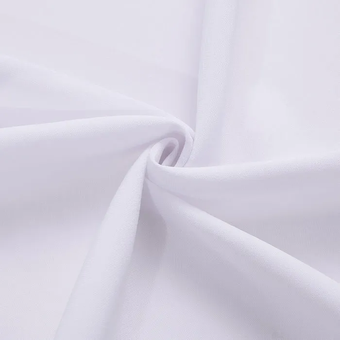 Barry Wang Plain Solid Pure White Shirt Silk Button Dress Collar Shirt