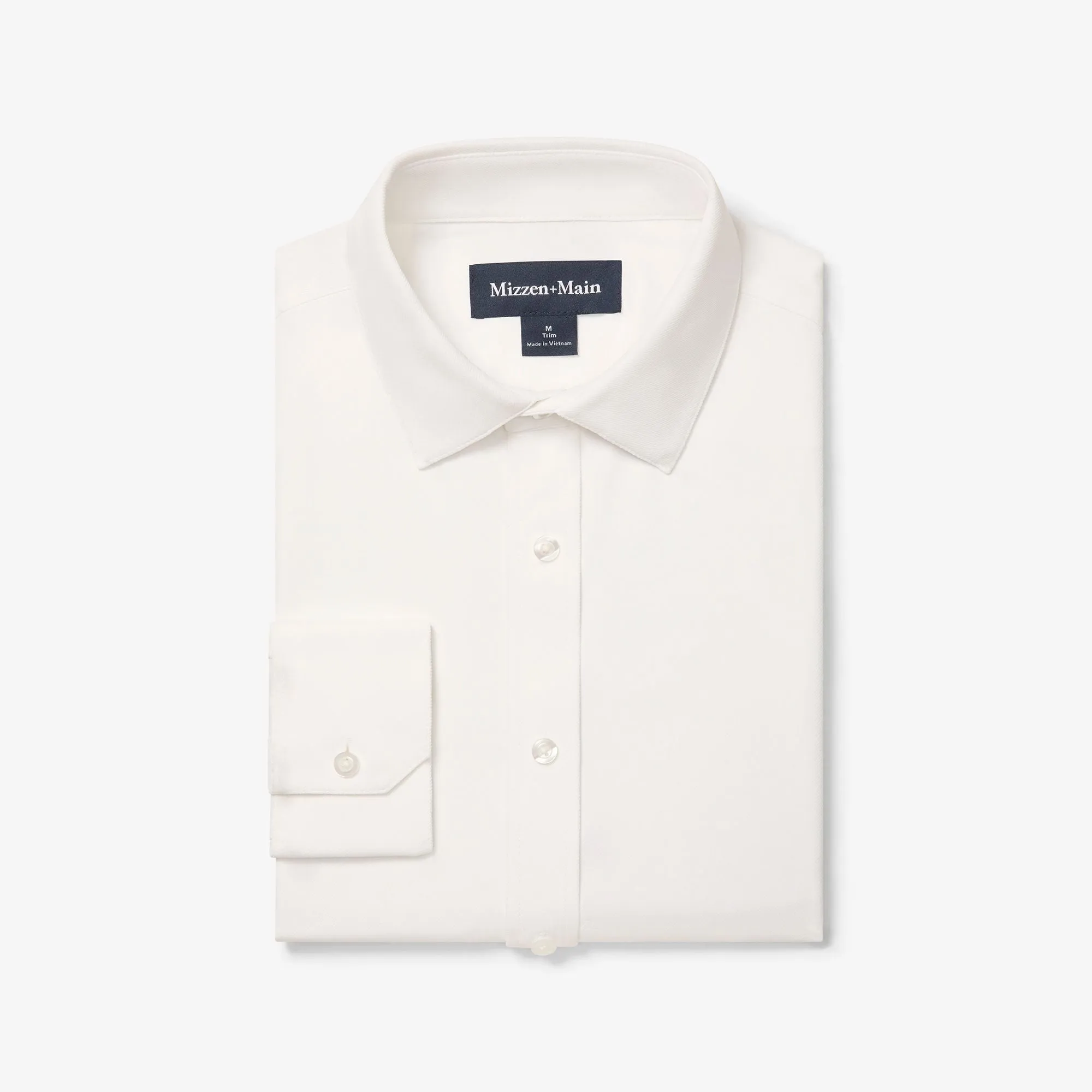 Bateman Long Sleeve Shirt in White Twill