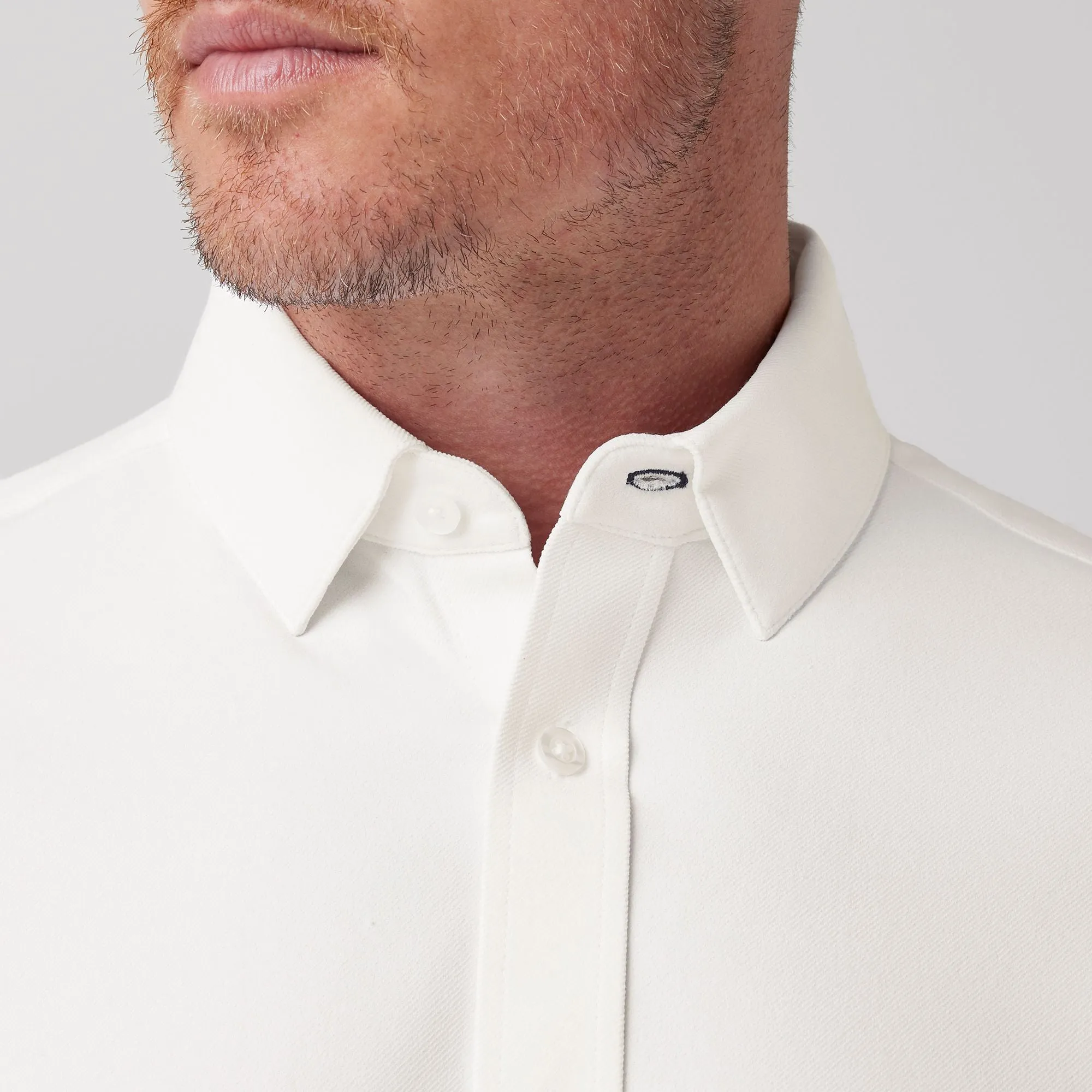 Bateman Long Sleeve Shirt in White Twill