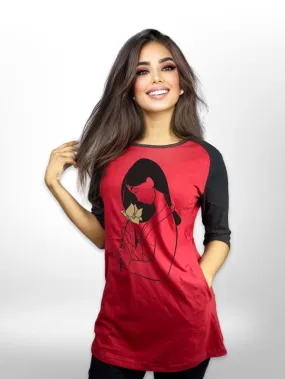 Beautiful Raglan Sleeve Side Pocket Long T-shirt For Women's