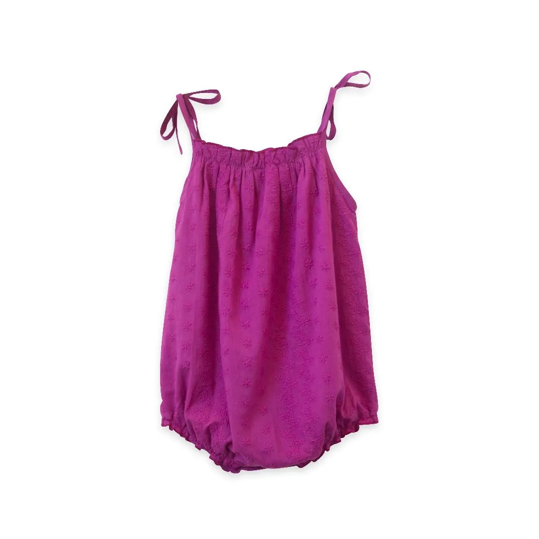 Beet World Strap Romper - Vivacious Pink