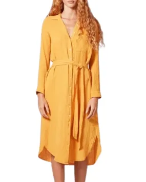 Belted Midi Shirt Dress