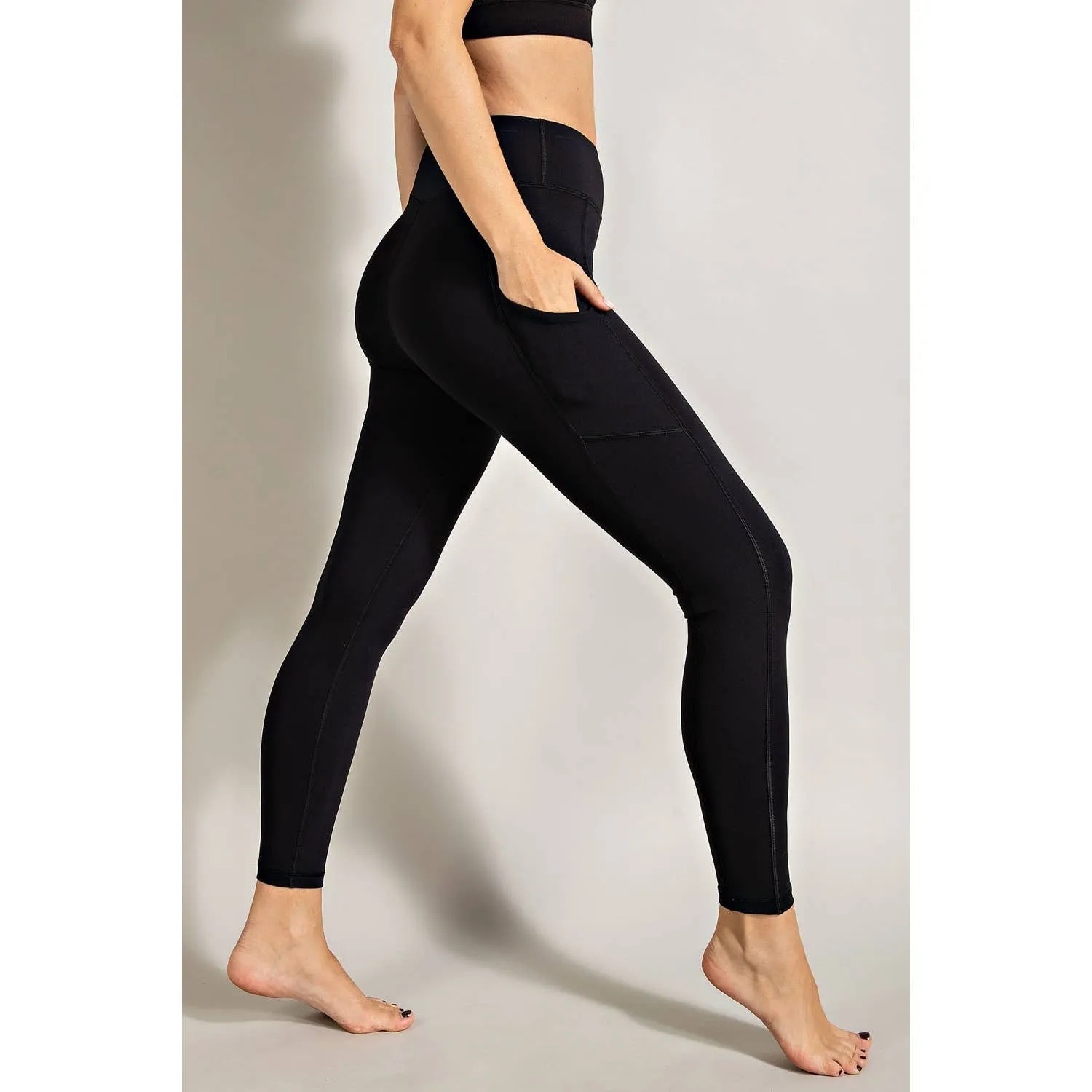 Black High Rise  Buttery Soft Pocketed Leggings