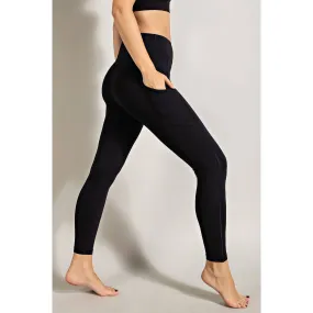 Black High Rise  Buttery Soft Pocketed Leggings