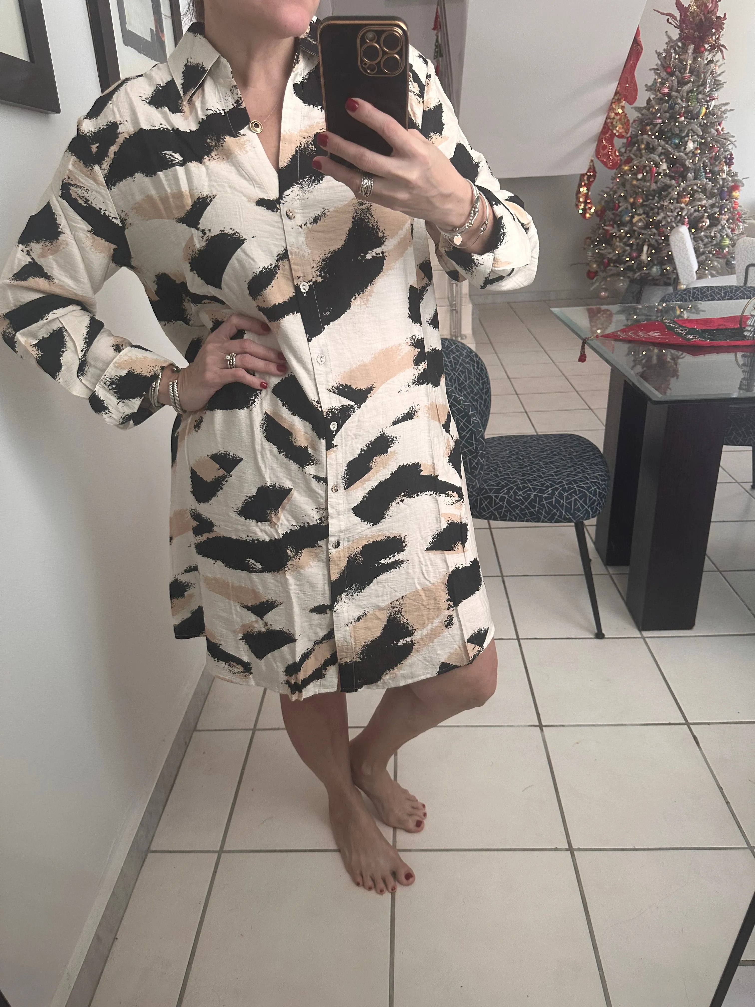 Black Long Sleeve Shirt Short Dress
