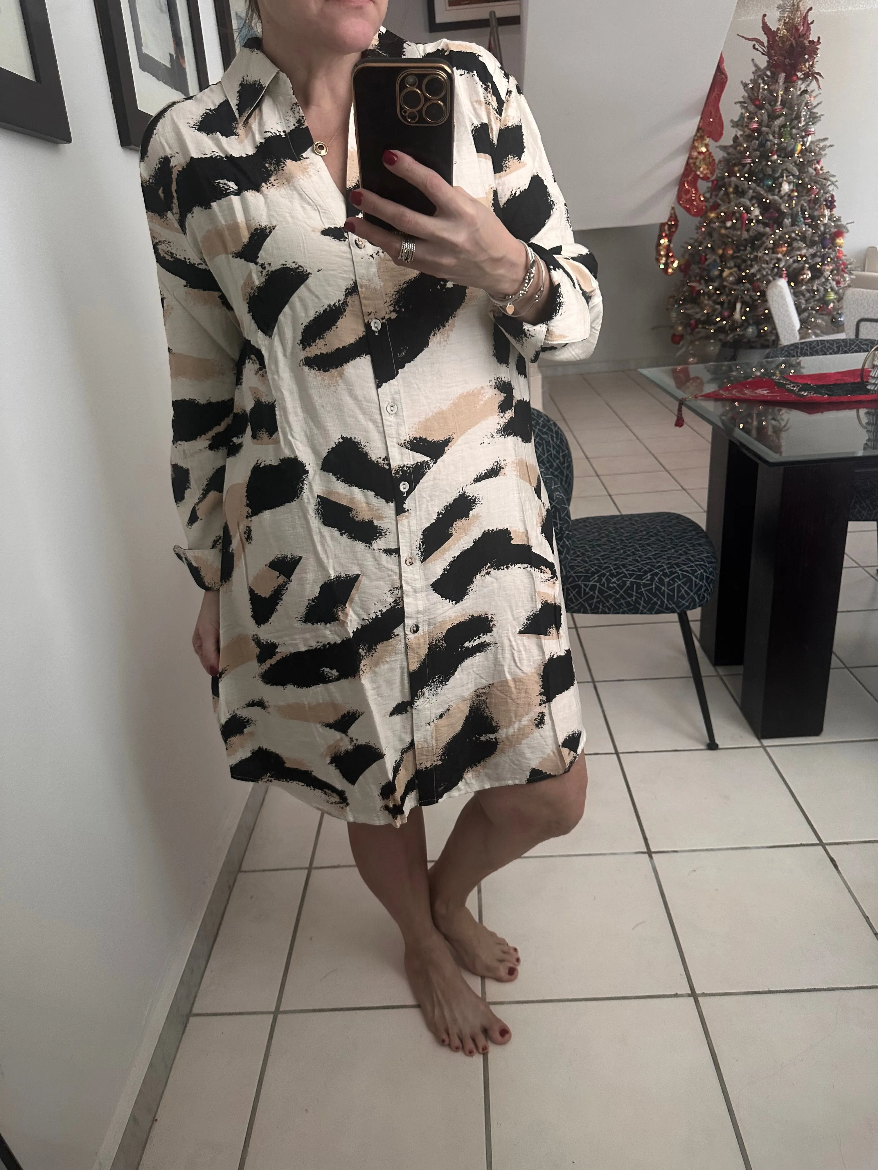 Black Long Sleeve Shirt Short Dress