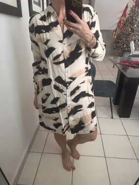 Black Long Sleeve Shirt Short Dress