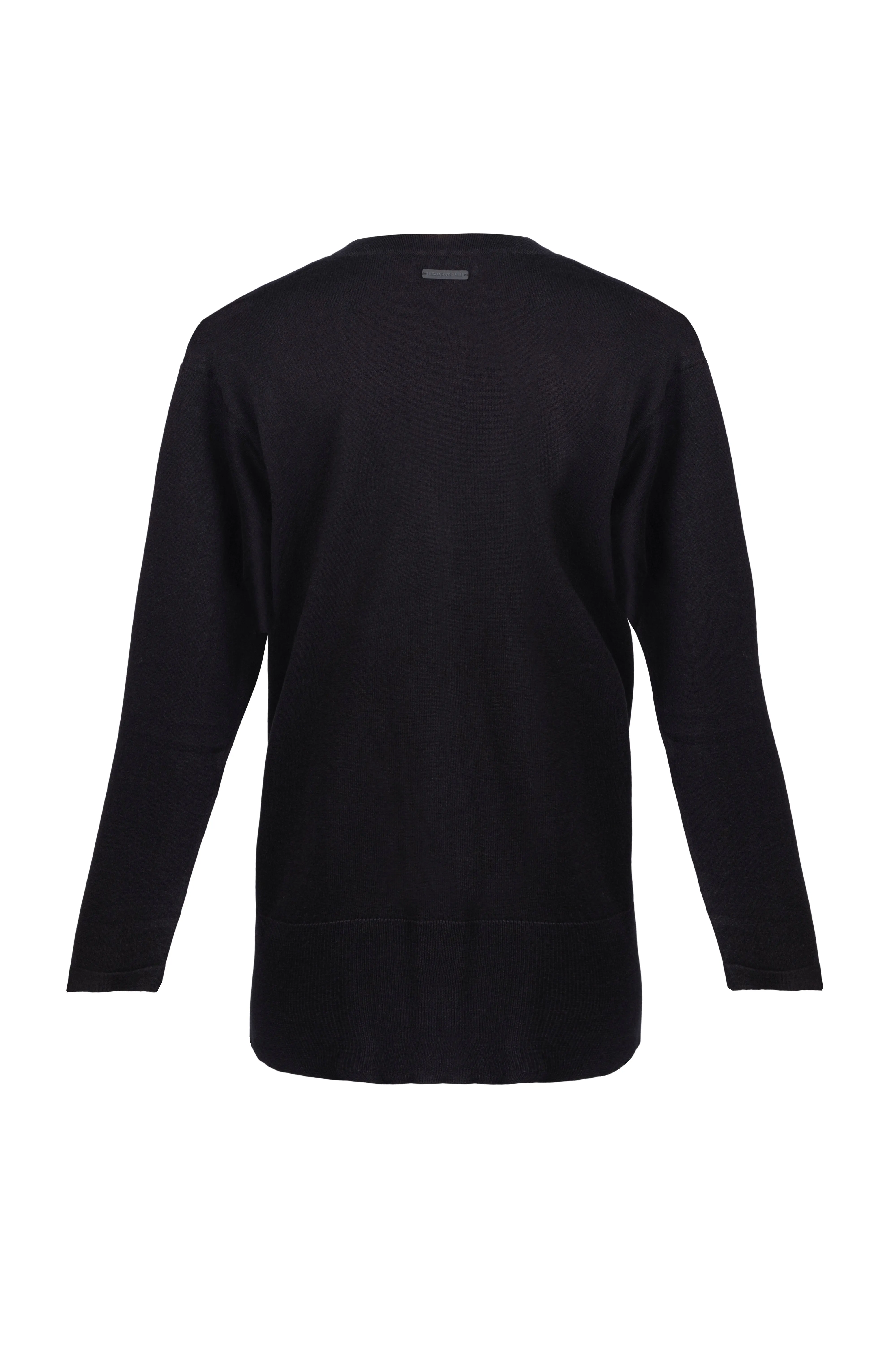 Black Zoe Silk Cashmere V Neck Cardigan