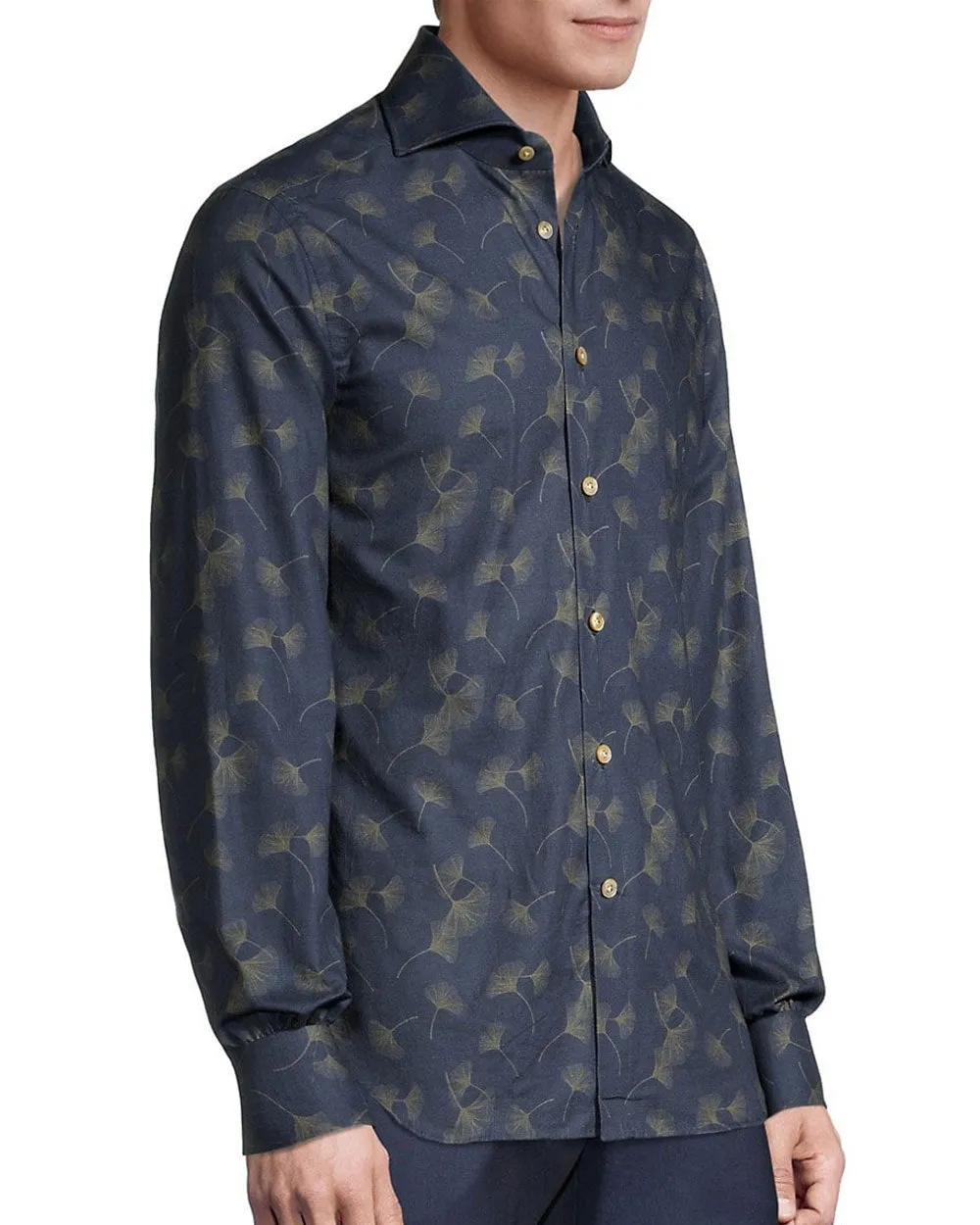 Blue and Yellow Floral Shirt