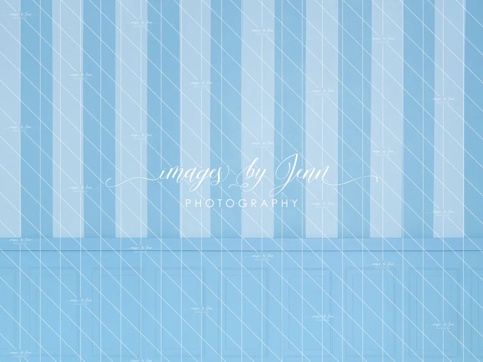 Blue Cotton Candy Stripe Half Wall (JG)