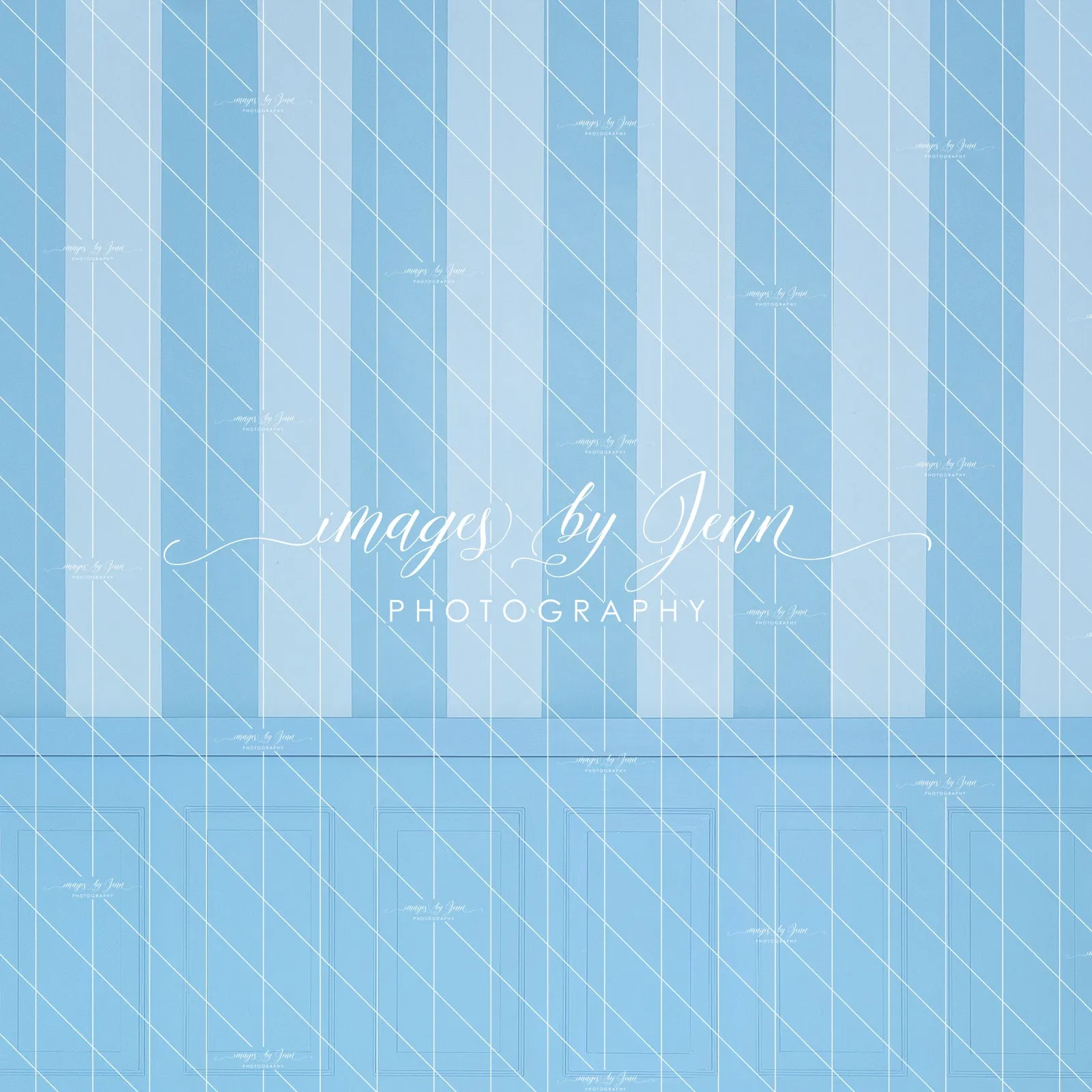 Blue Cotton Candy Stripe Half Wall (JG)