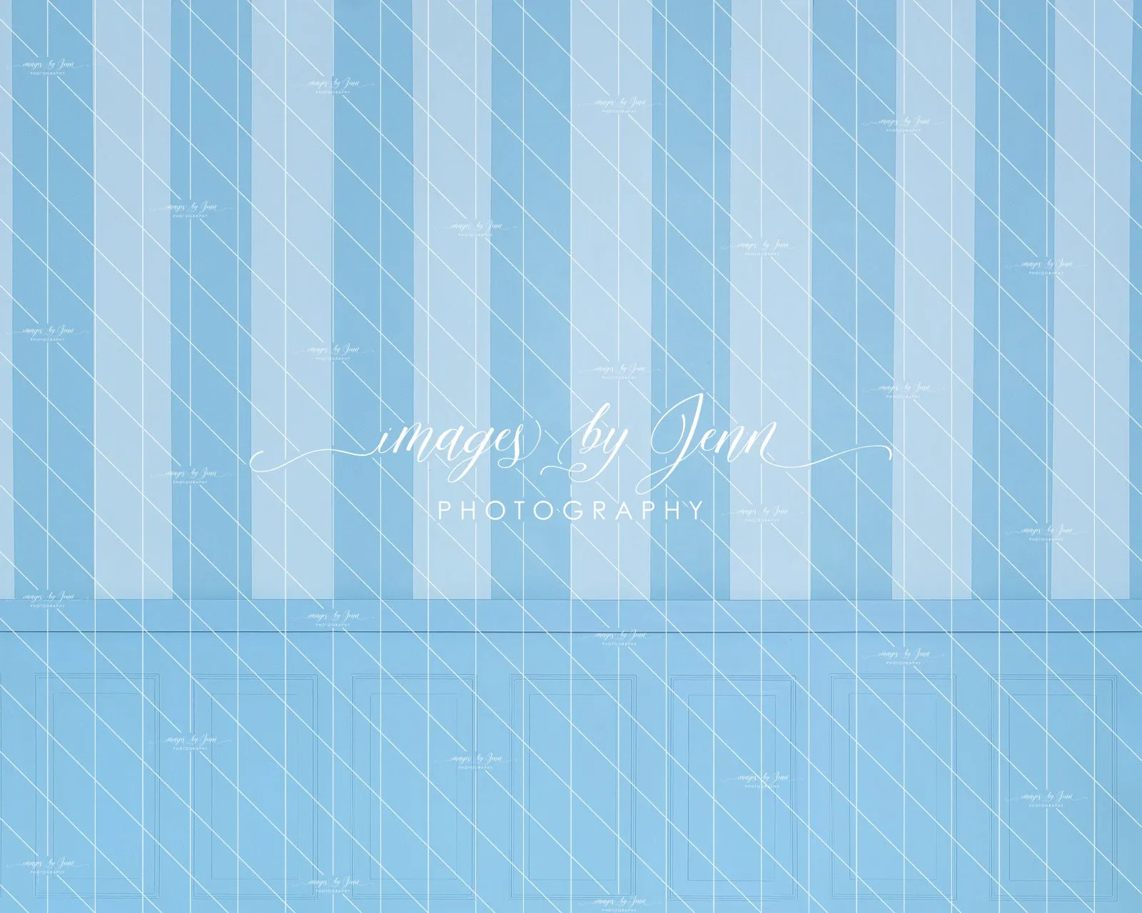 Blue Cotton Candy Stripe Half Wall (JG)