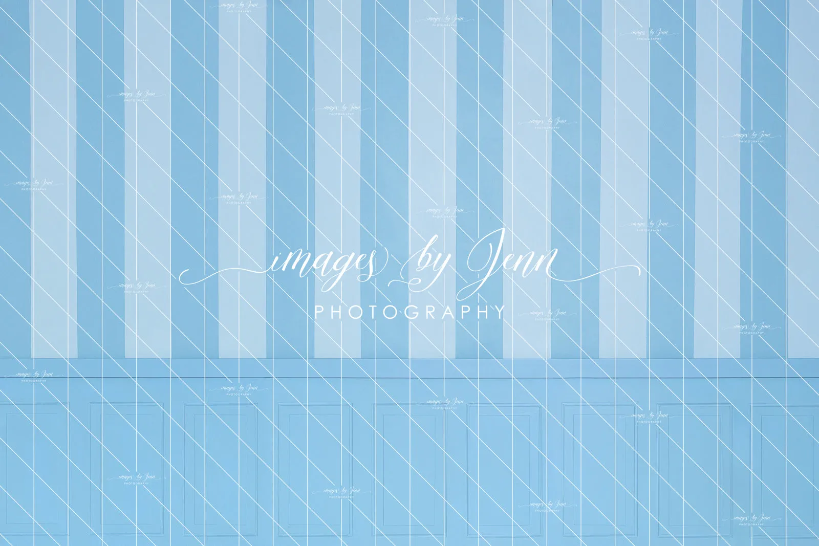 Blue Cotton Candy Stripe Half Wall (JG)