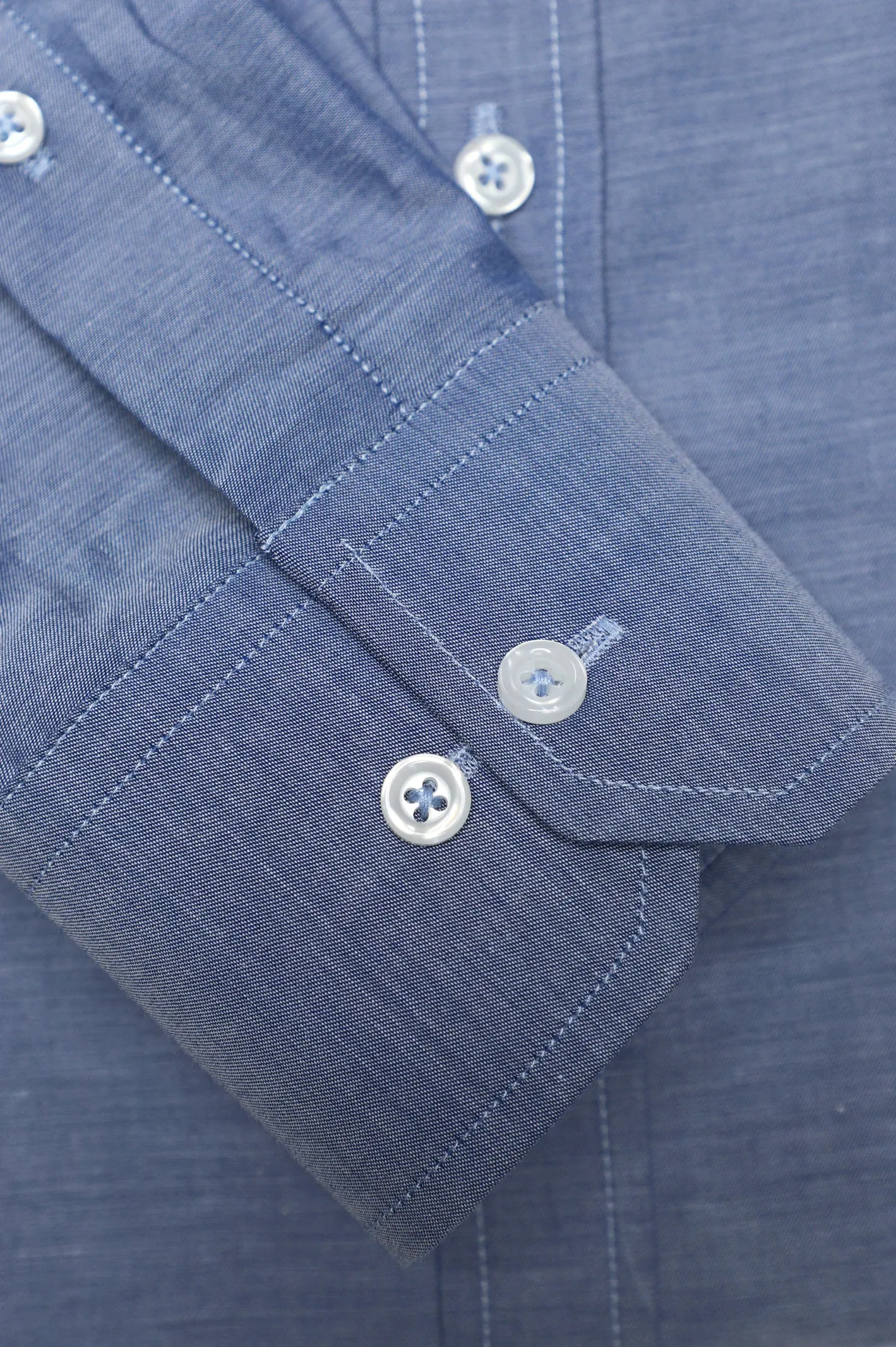 Blue Twill Textured Casual Shirt