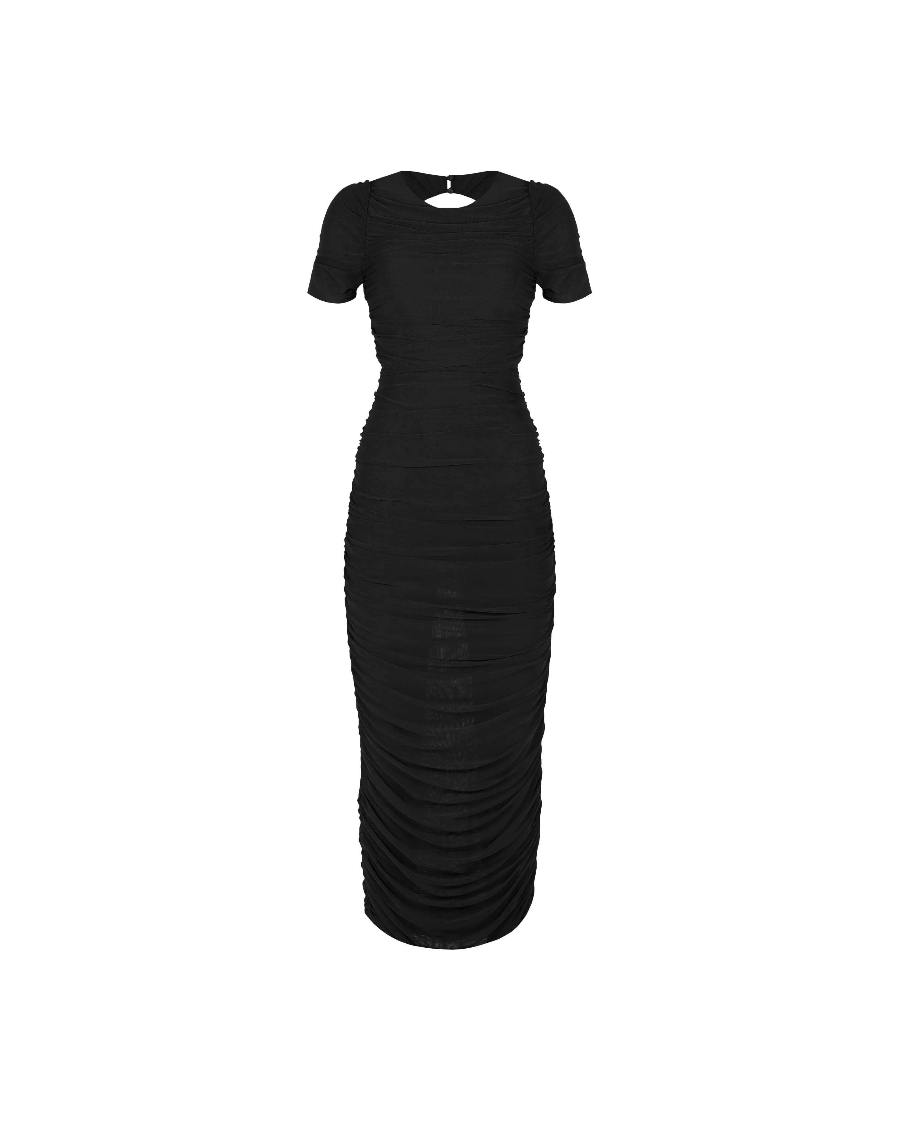 BOUNCE MESH DRESS BLACK