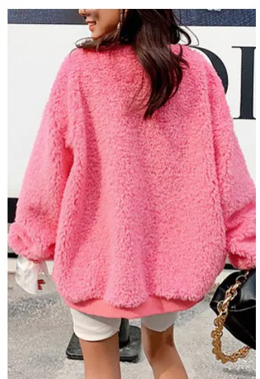 Bubblegum Sherpa Pullover Sweater
