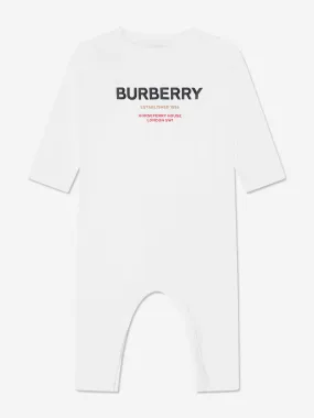 Burberry Baby Azari Long Sleeve Romper In White