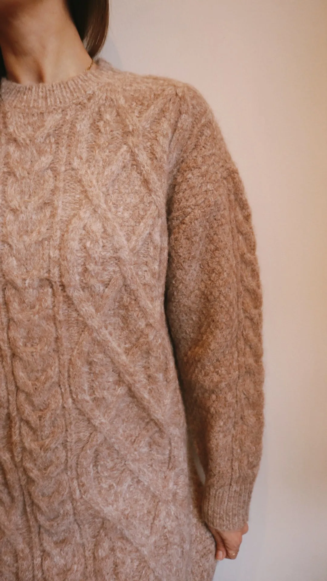 Cable Knit Midi Sweater Dress