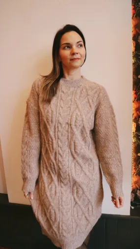 Cable Knit Midi Sweater Dress