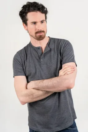 Camiseta Henley Gris oscura