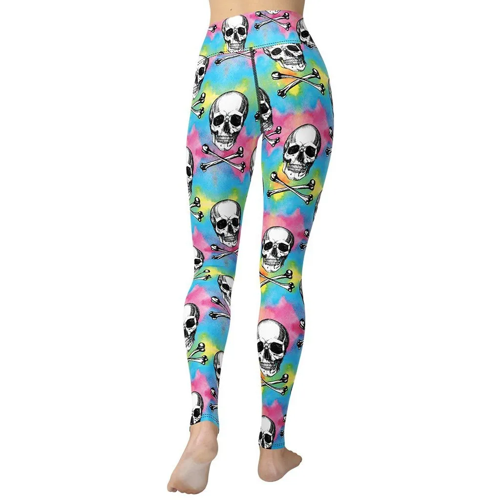 Candy Cotton Skull Yoga Leggings