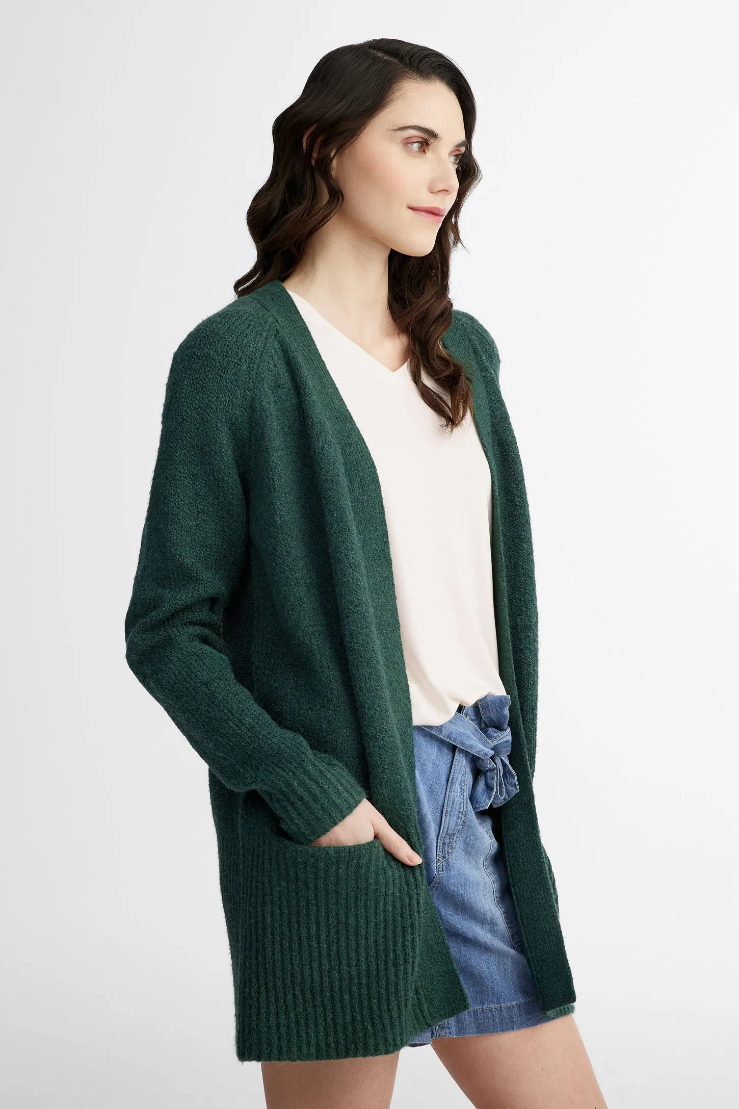 Cardigan en tricot en polyester recyclé - Femme