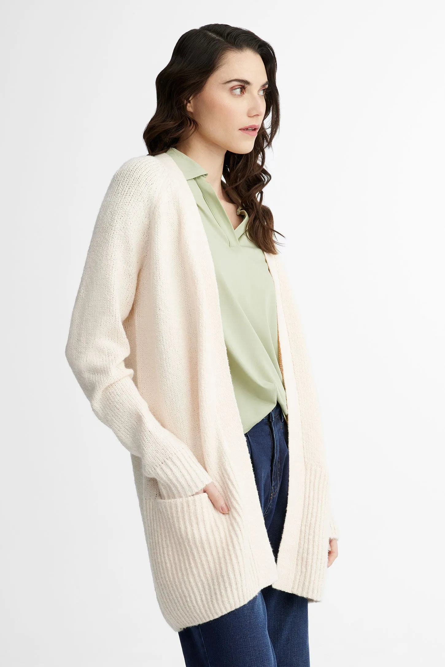 Cardigan en tricot en polyester recyclé - Femme