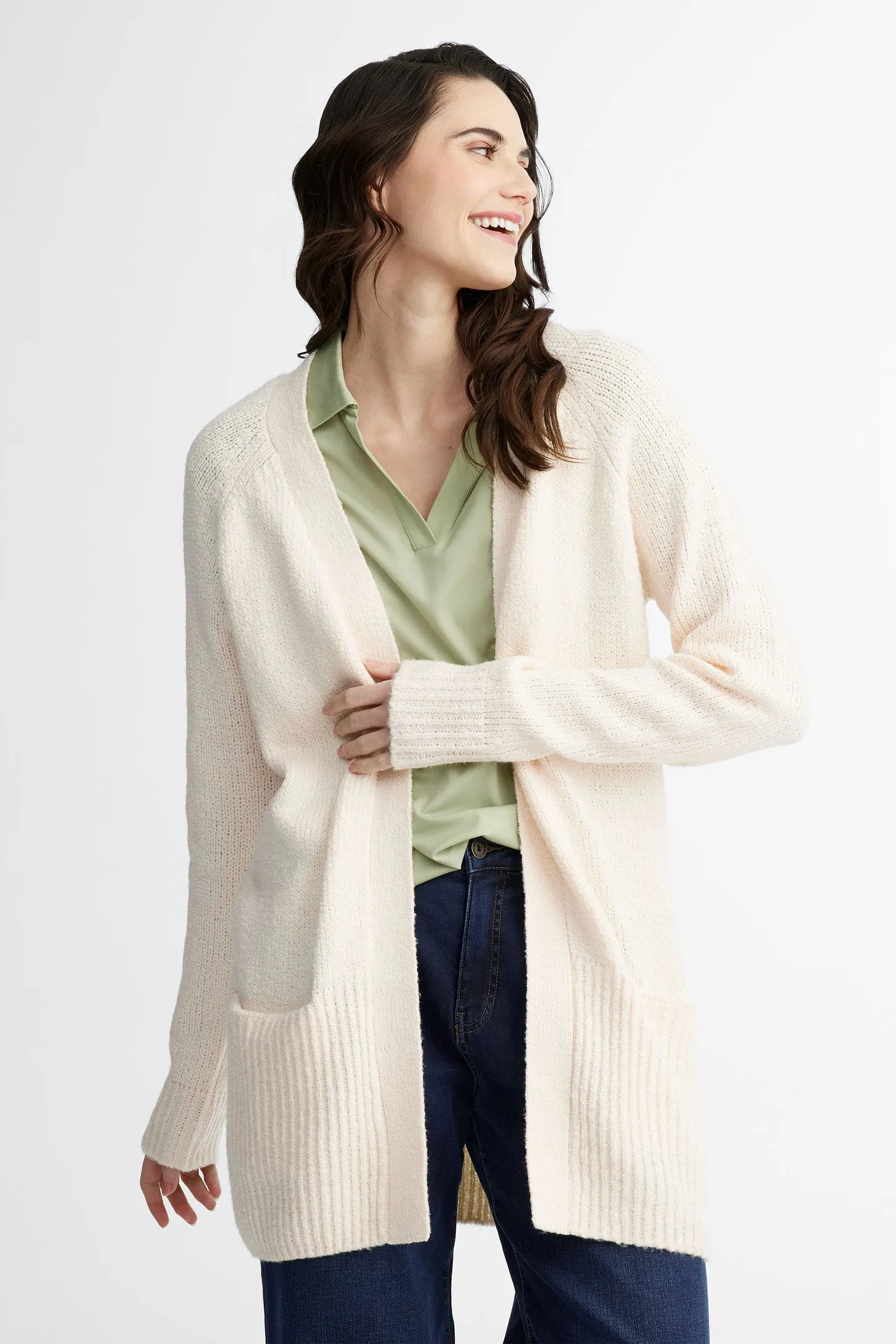 Cardigan en tricot en polyester recyclé - Femme